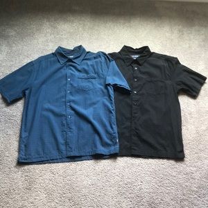 2 men’s Cova shirt large black and blue